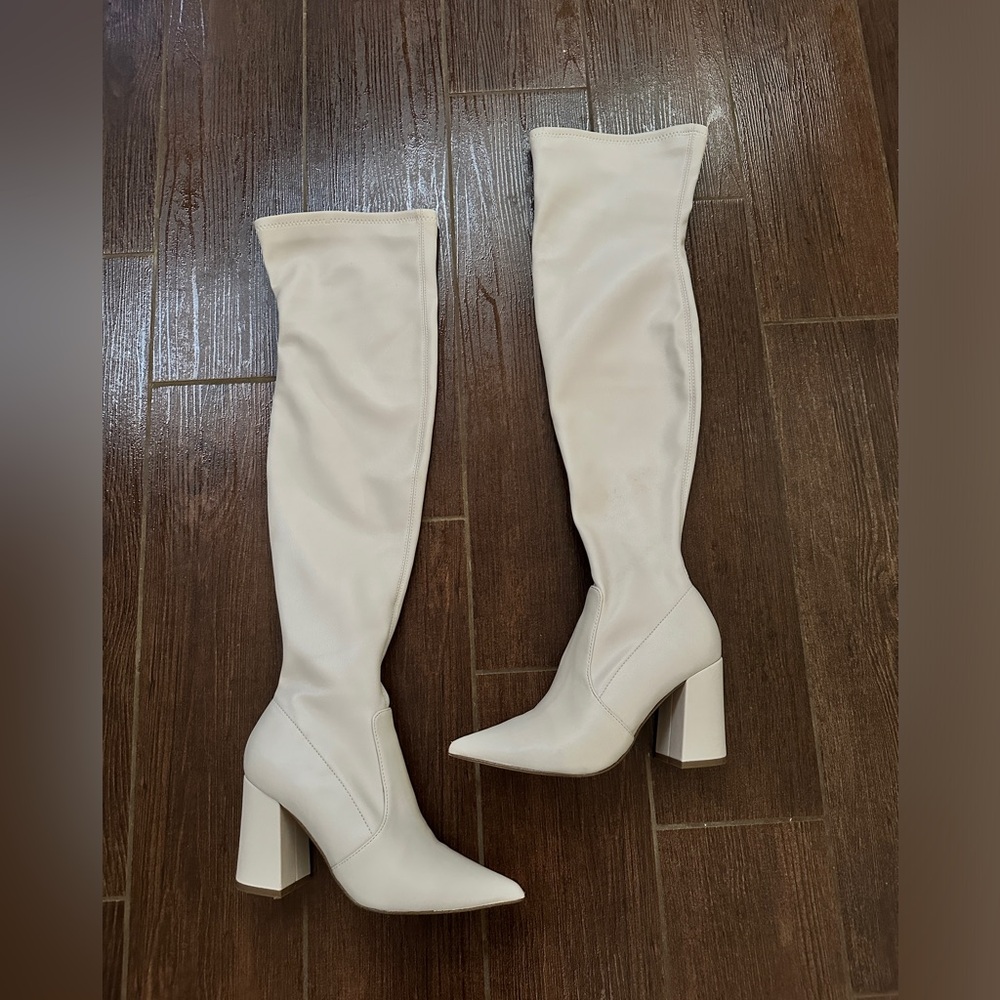 White Steve Madden Over-the-Knee Boots